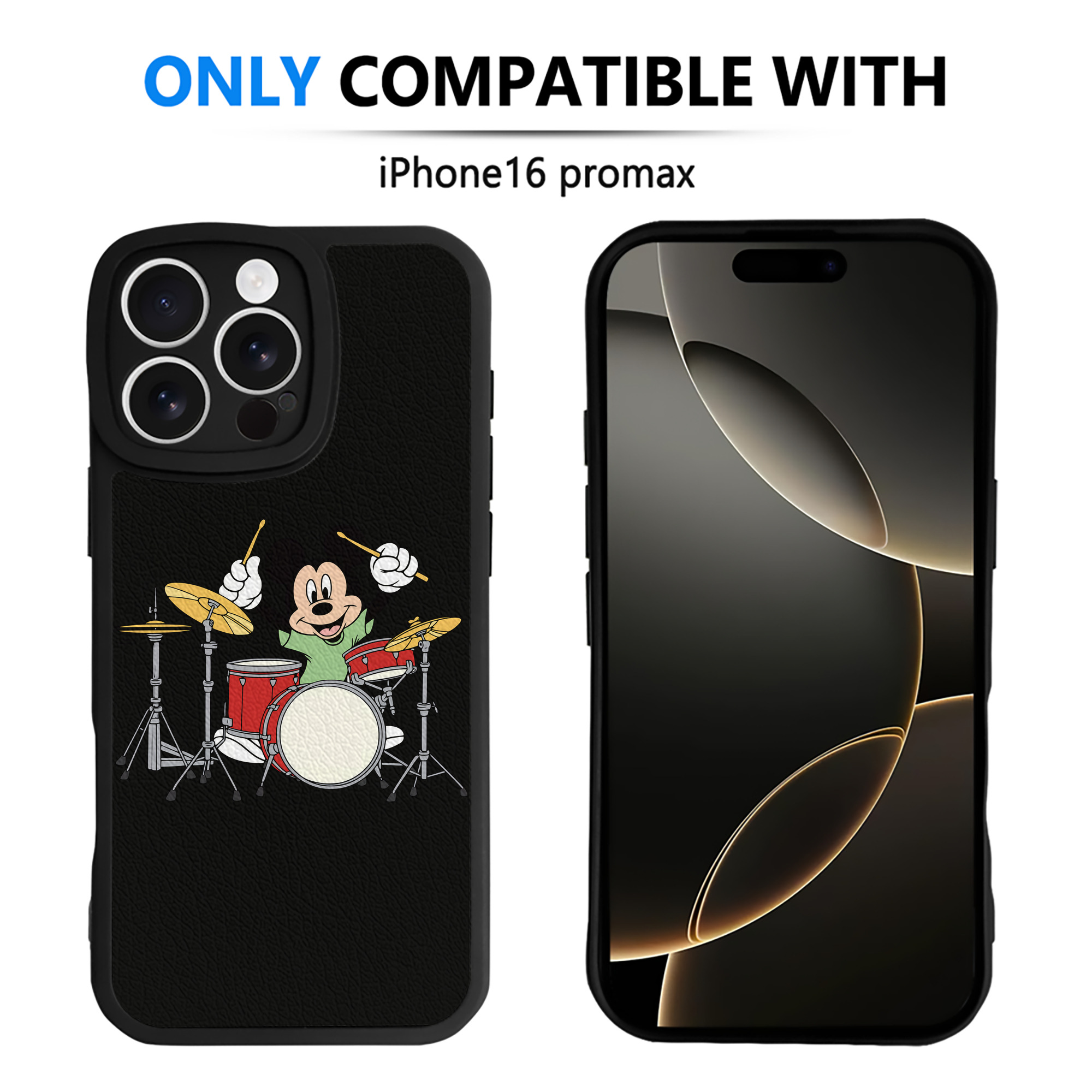 （画像用） ミッキーマウス Mickey Mouse 【iPhone 16シリーズ対応】シリコンスマホケース（レザー調） 材質：シリコン